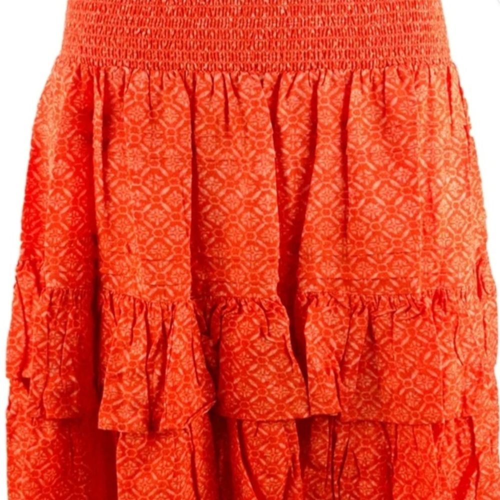 Polo by Ralph Lauren Orange Bubble Midi Skirt